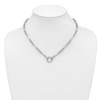 Sterling Silver RH-plated Polished Push Clasp Link  Necklace