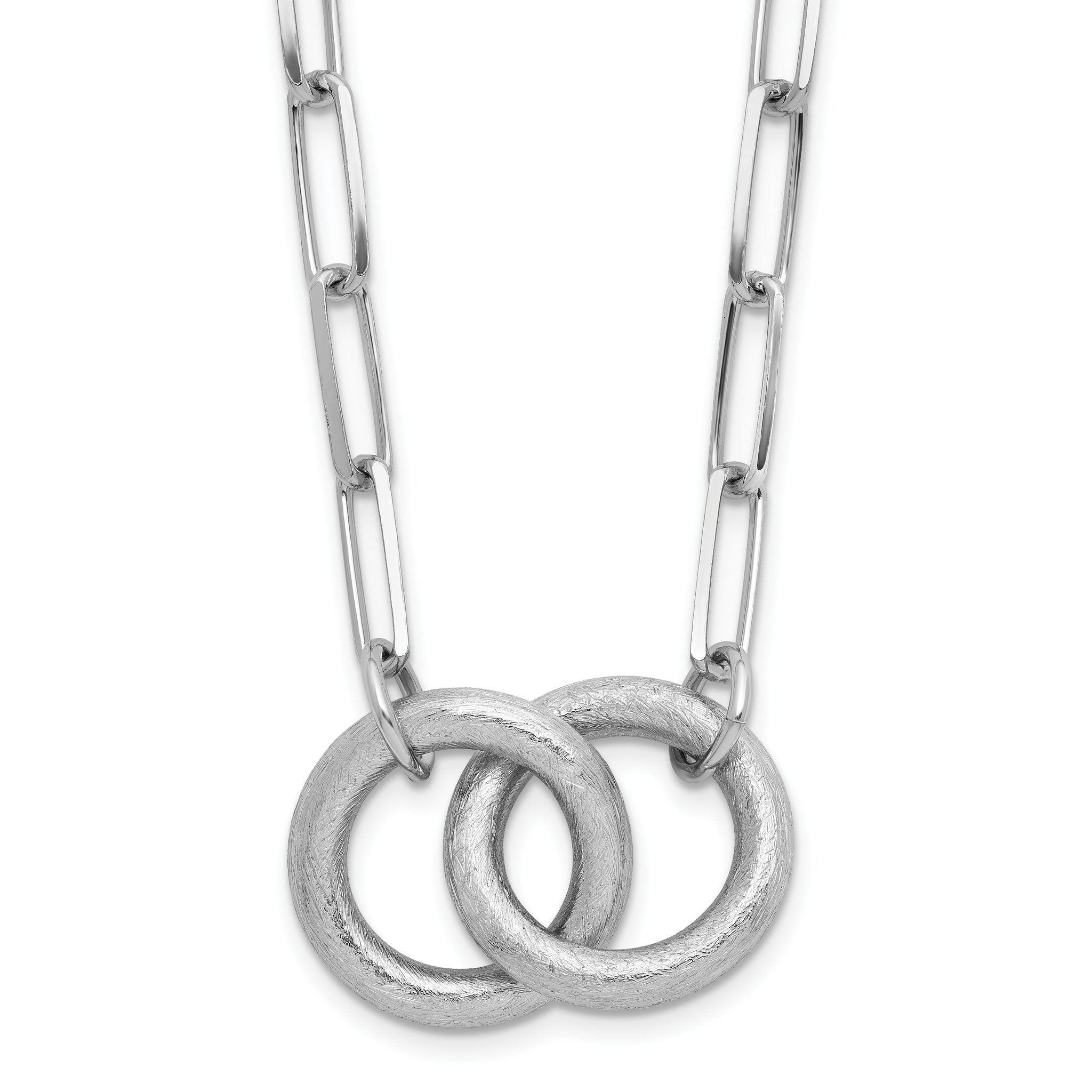 Sterling Silver Rhodium-plated Fancy Link w/1.75in ext. Necklace Main image