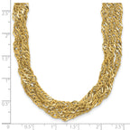 14K Polished/Diamond-cut Multi-strand Singapore Necklace