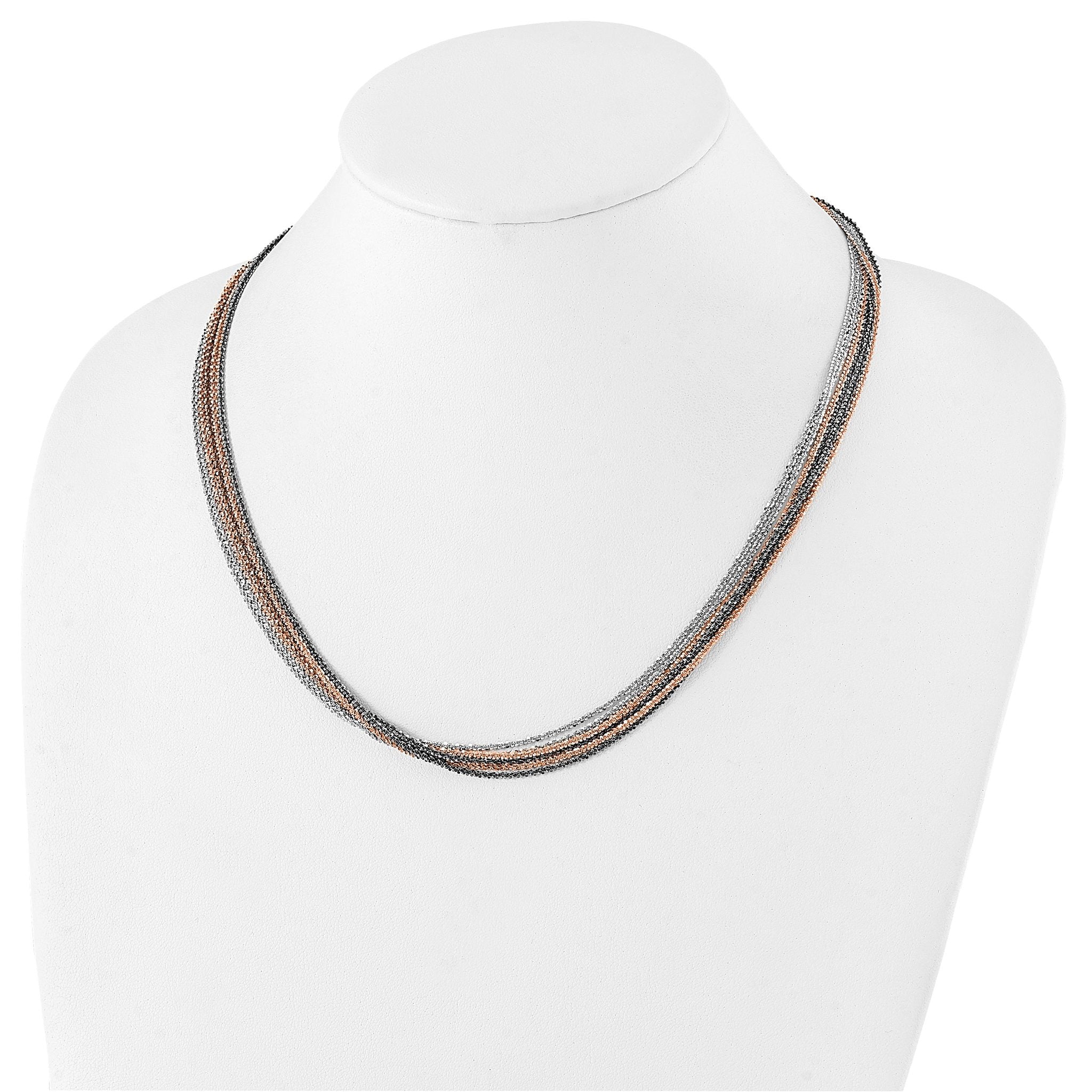 Sterling Silver 925 Necklace with Ruthenium and Rose-Tone Plating Secondary image