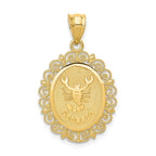 14K Gold Scorpio Zodiac Pendant with Polished Satin Finish