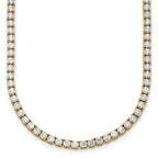14k 13 1/2 carat Lab Grown Diamond VS+ F+ Complete Round 18 inch Straight Tennis Necklace