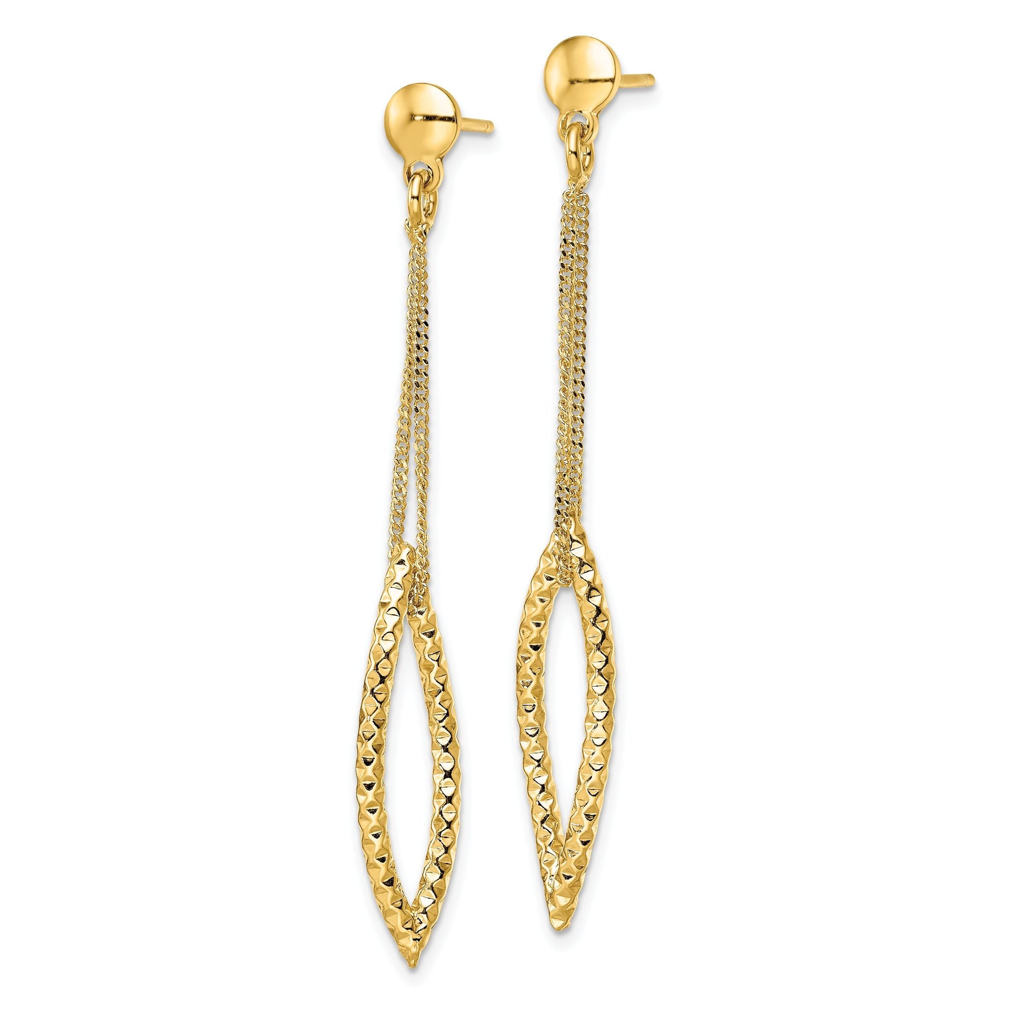 Sterling Silver Gold-plated D/C Post Dangle Earrings Secondary image