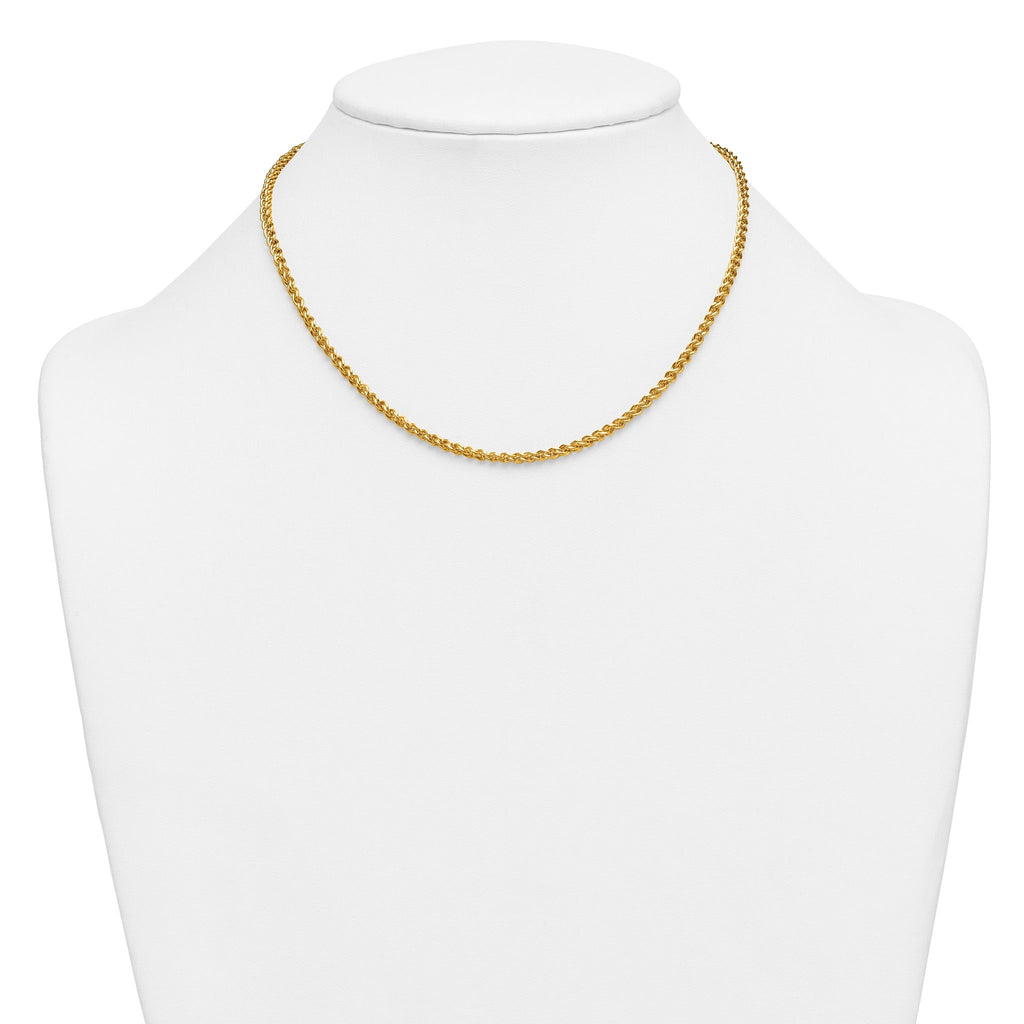 14K Gold Filled Wheat Chain Necklace in 2.8mm Width