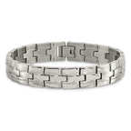 Stainless Steel Brushed and Polished Link Bracelet for Men