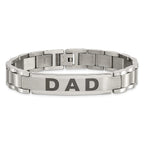 Chisel Stainless Steel Brushed and Polished Lasered DAD 8.75 inch Bracelet