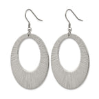 Stainless Steel Polished Textured Drop Dangle Earrings for Women