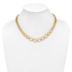 14K Polished Graduated Circle Link Necklace