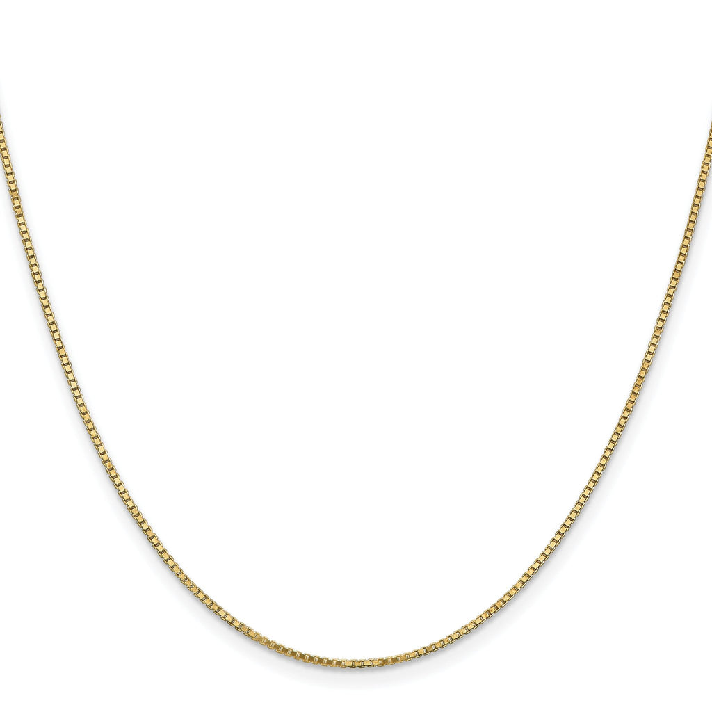 Polished Box Chain in 10K Yellow Gold, 1.1mm