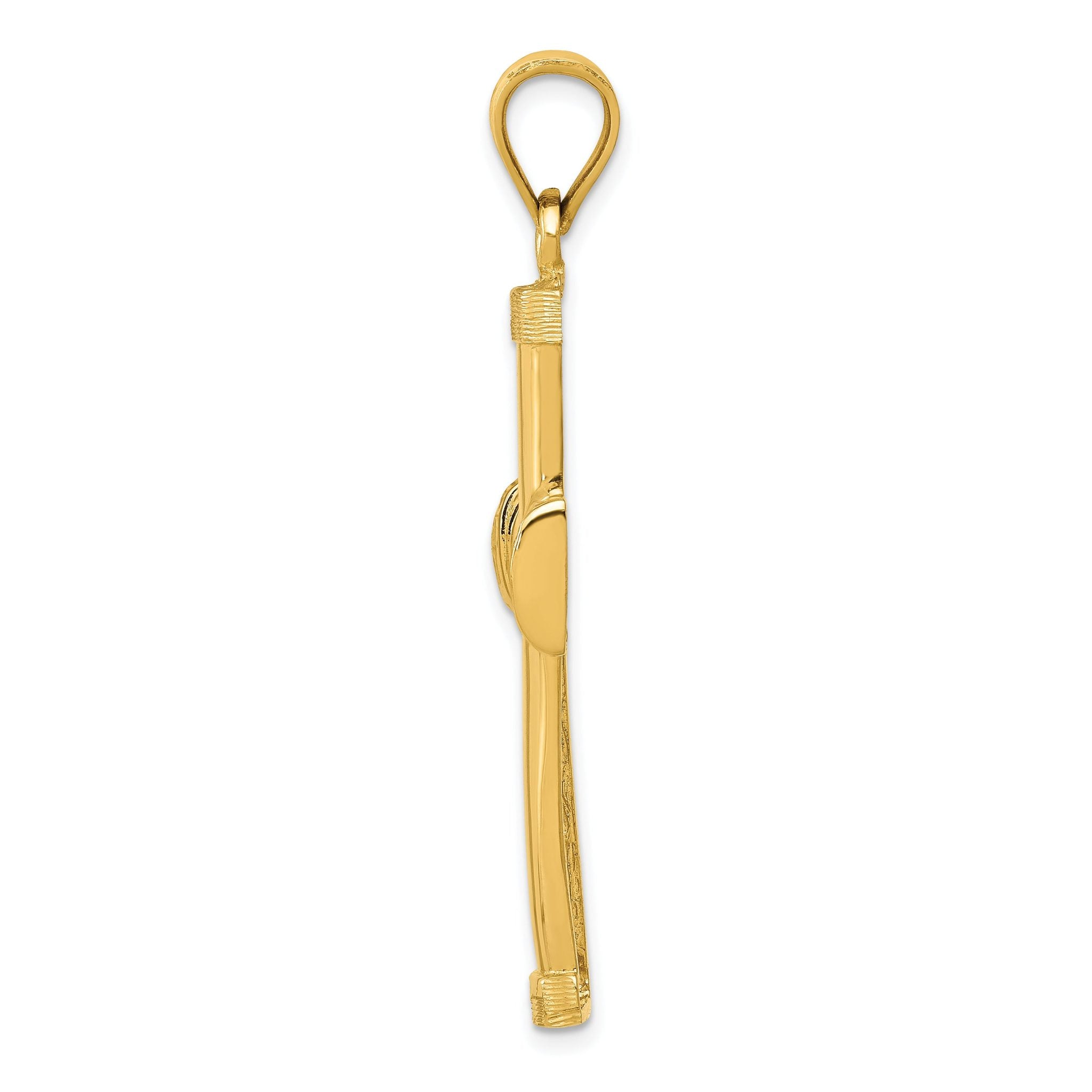 14K Gold Polished Latin Cross Pendant with Solid Cast Design Secondary image