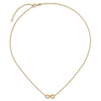 14K Polished Infinity with 2in ext. Necklace