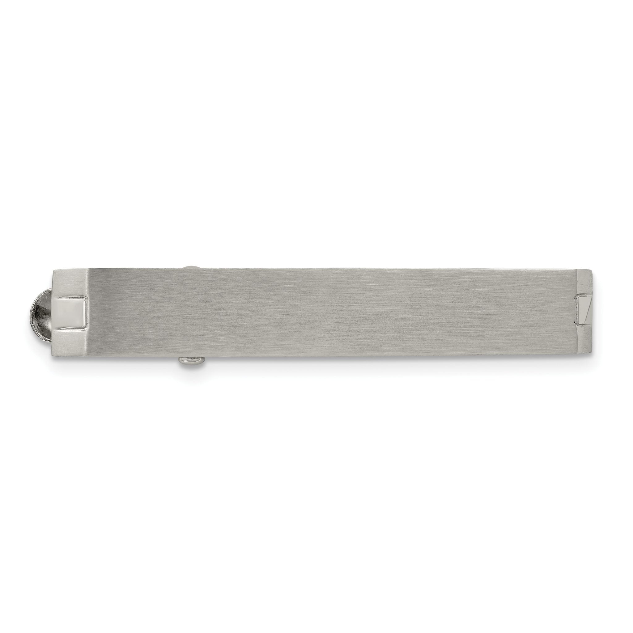 Men's Brushed Stainless Steel Tie Bar with Engravable Finish Gift Ready