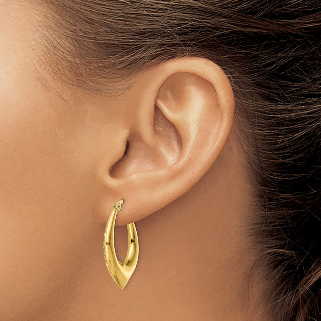 14k D/C Hoop Earring