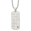 Chisel Stainless Steel Polished and Satin with Black CZ Dog Tag on a 20 inch Ball Chain Necklace