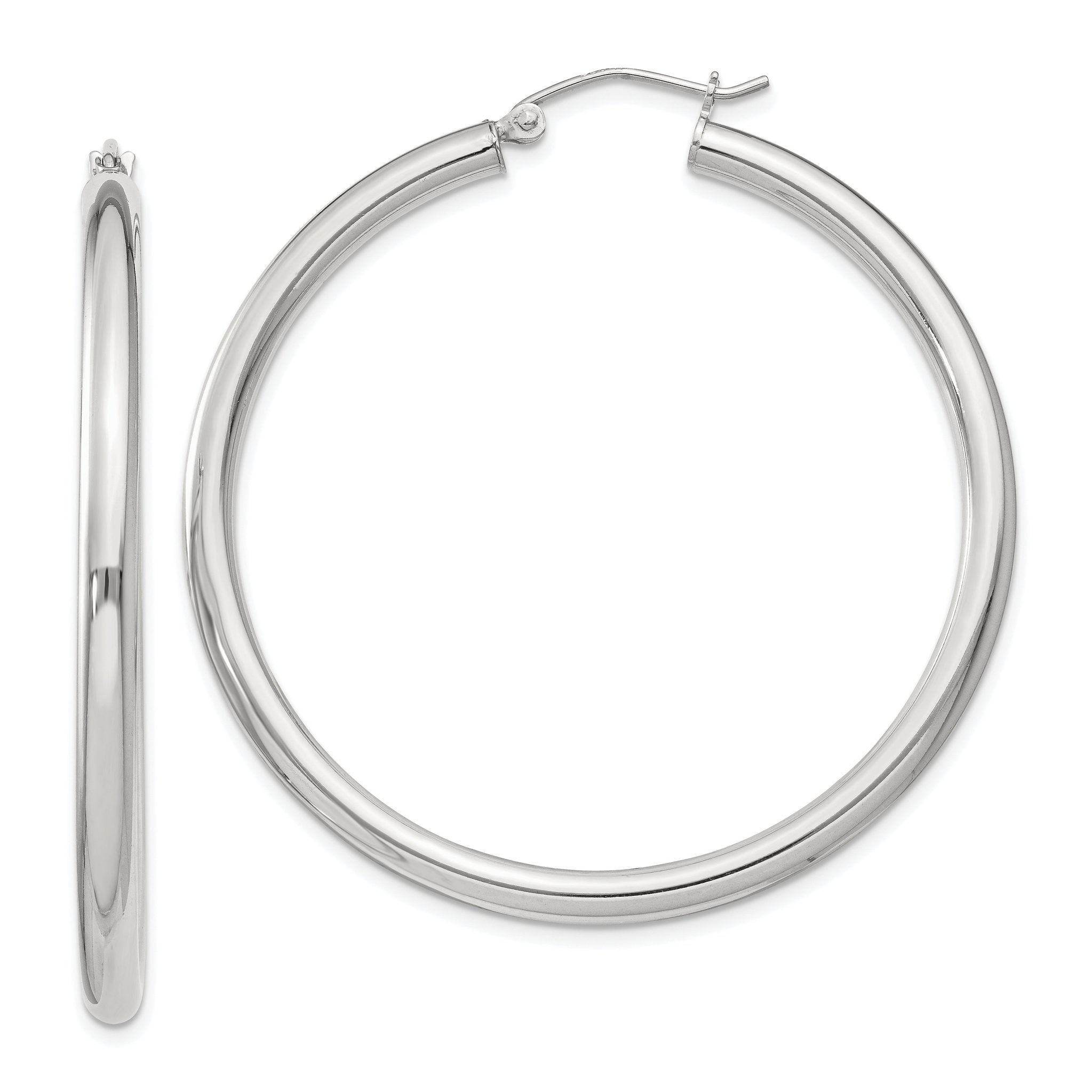 Sterling Silver 3mm Round Hoop Earrings Main image