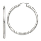 Sterling Silver 3mm Round Hoop Earrings