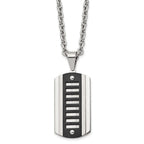 Black IP Dog Tag Necklace in Stainless Steel