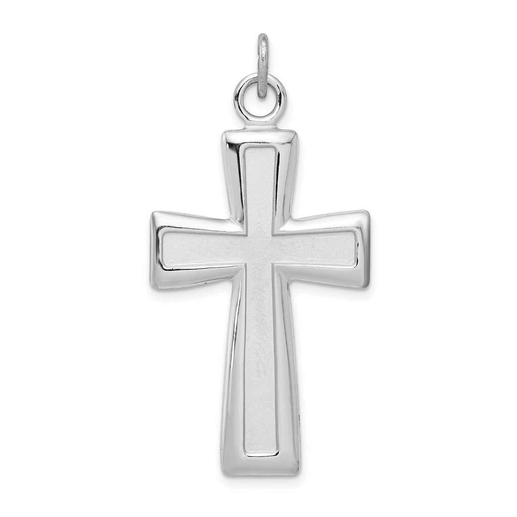 Sophia Jewelers Sterling Silver Cross Pendant with Polished Satin Finish