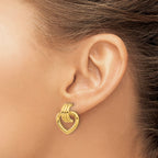 14K Polished Heart Post Earrings
