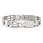 Stainless Steel Brushed and Polished Cross Link Bracelet for Men