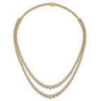 14k 14 3/8 carat Certified Lab Grown Diamond VS/SI+ G+ Complete 16 inch Graduated Layered Tennis Necklace