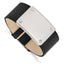 Stainless Steel Polished Black Leather Adjustable ID Bracelet for Men