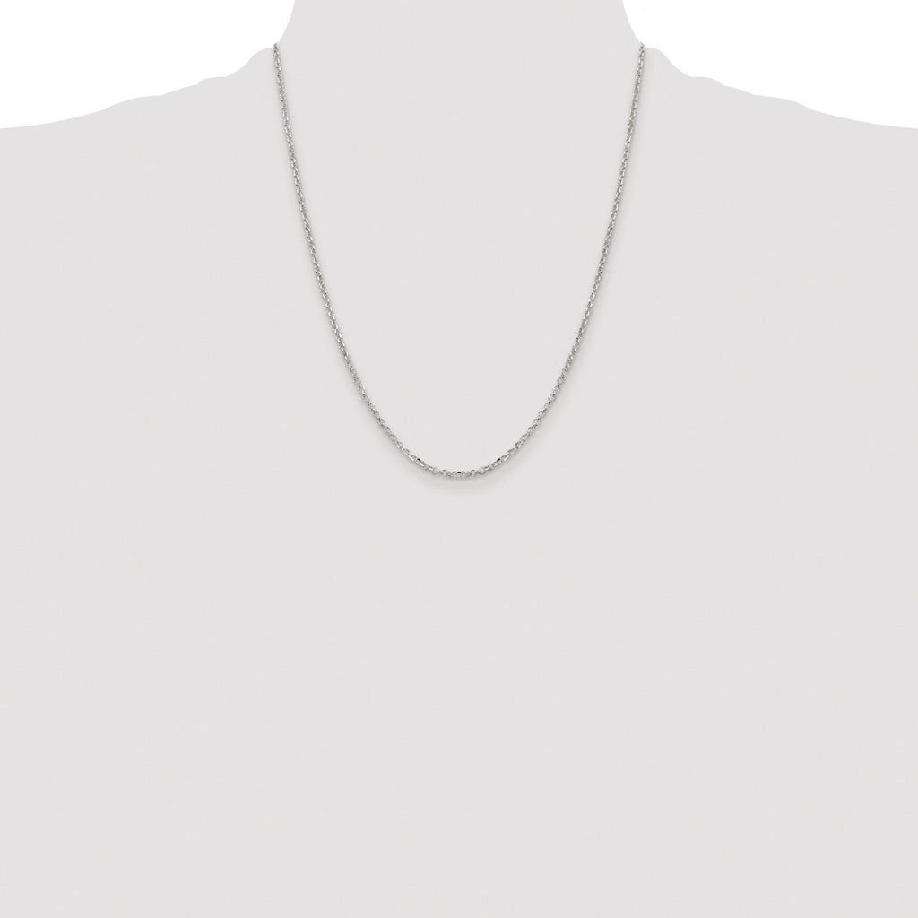 Diamond-Cut Rolo Cable Chain in Sterling Silver