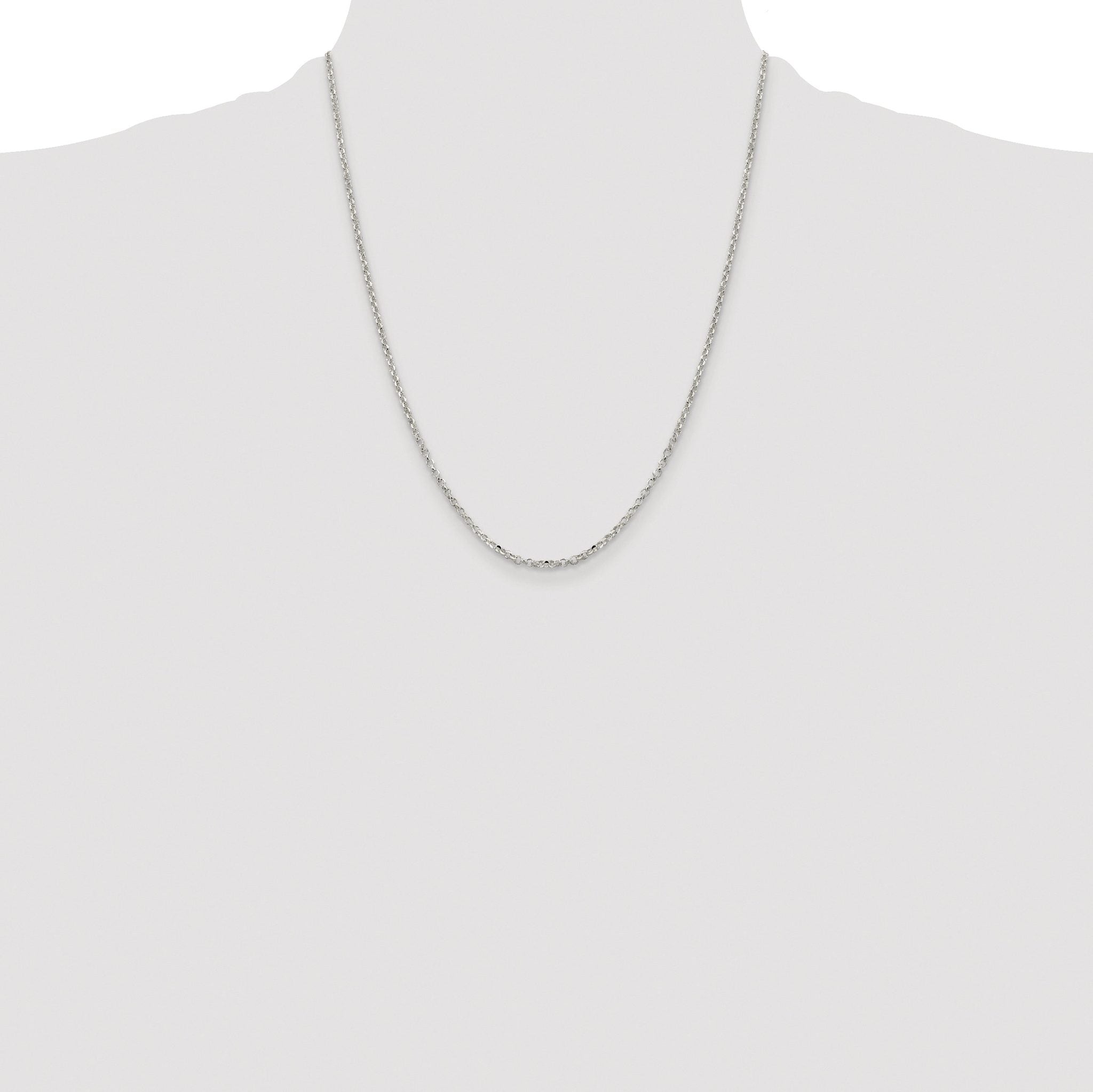 Diamond-Cut Rolo Cable Chain in Sterling Silver