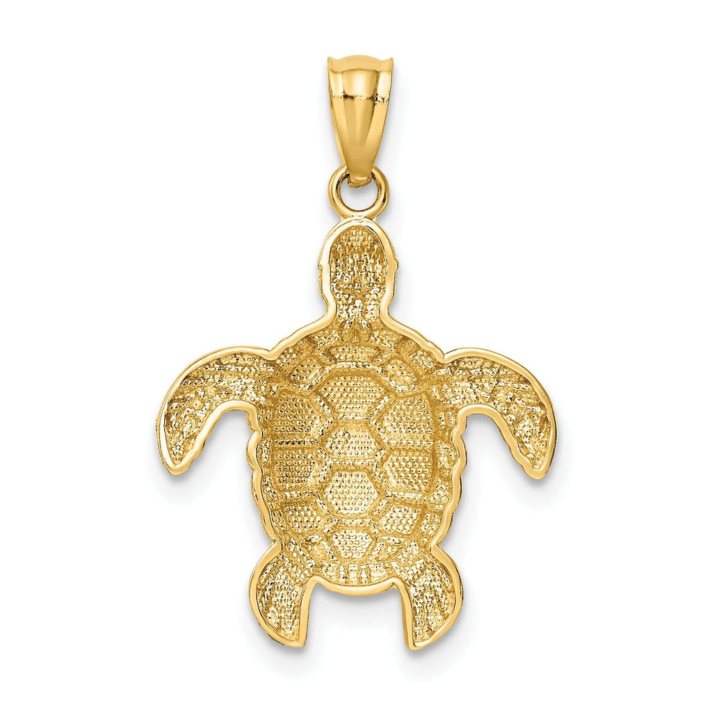14K Gold Polished Sea Turtle Pendant with Diamond-Cut Detailing  Sophisticated MenÃÂ¢Ã¢âÂ¬Ã¢âÂ¢s Charm