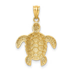 14K Gold Polished Sea Turtle Pendant with Diamond-Cut Detailing  Sophisticated MenÃÂ¢Ã¢âÂ¬Ã¢âÂ¢s Charm