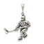 Sterling Silver 925 Men's Hockey Player Pendant with Antiqued Finish