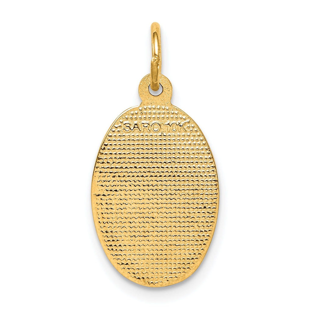 10K Gold St. Christopher Pendant with Polished Satin Finish Solid Design