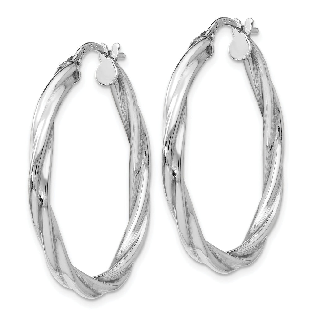 Sophia Jewelers Sterling Silver 925 Polished Twisted Hoop Earrings