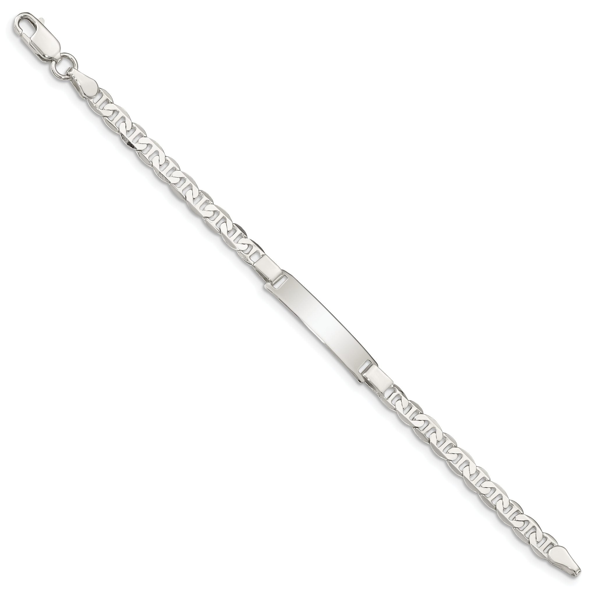 Sterling Silver Engraveable Childrens ID Anchor Link Bracelet Secondary image
