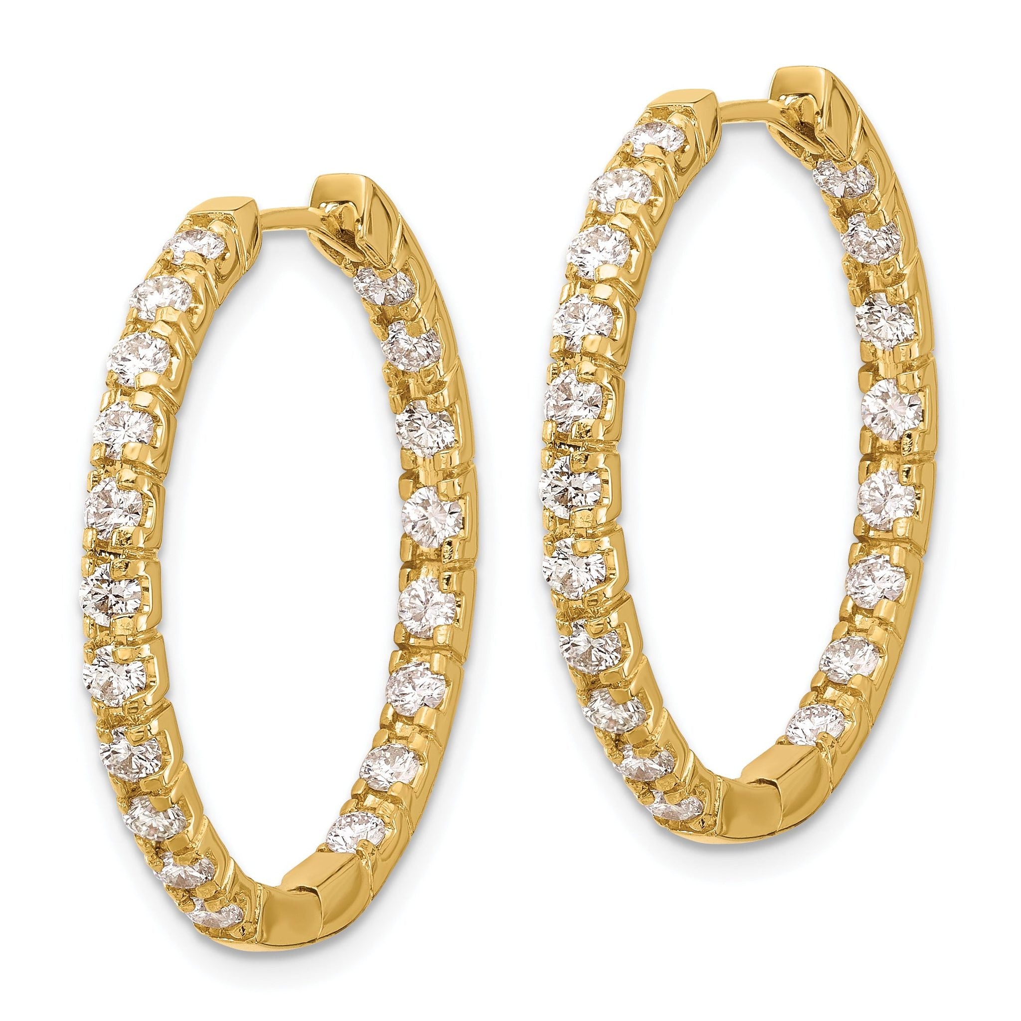 14k AA Diamond Hinged Hoop Earrings Secondary image