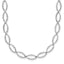 14K White Gold Polished and Diamond-cut Fancy Link Necklace
