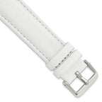 White Leather Watch Band with Panerai-Style Buckle, 18mm