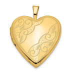 14Ky 20mm Swirl Heart Locket