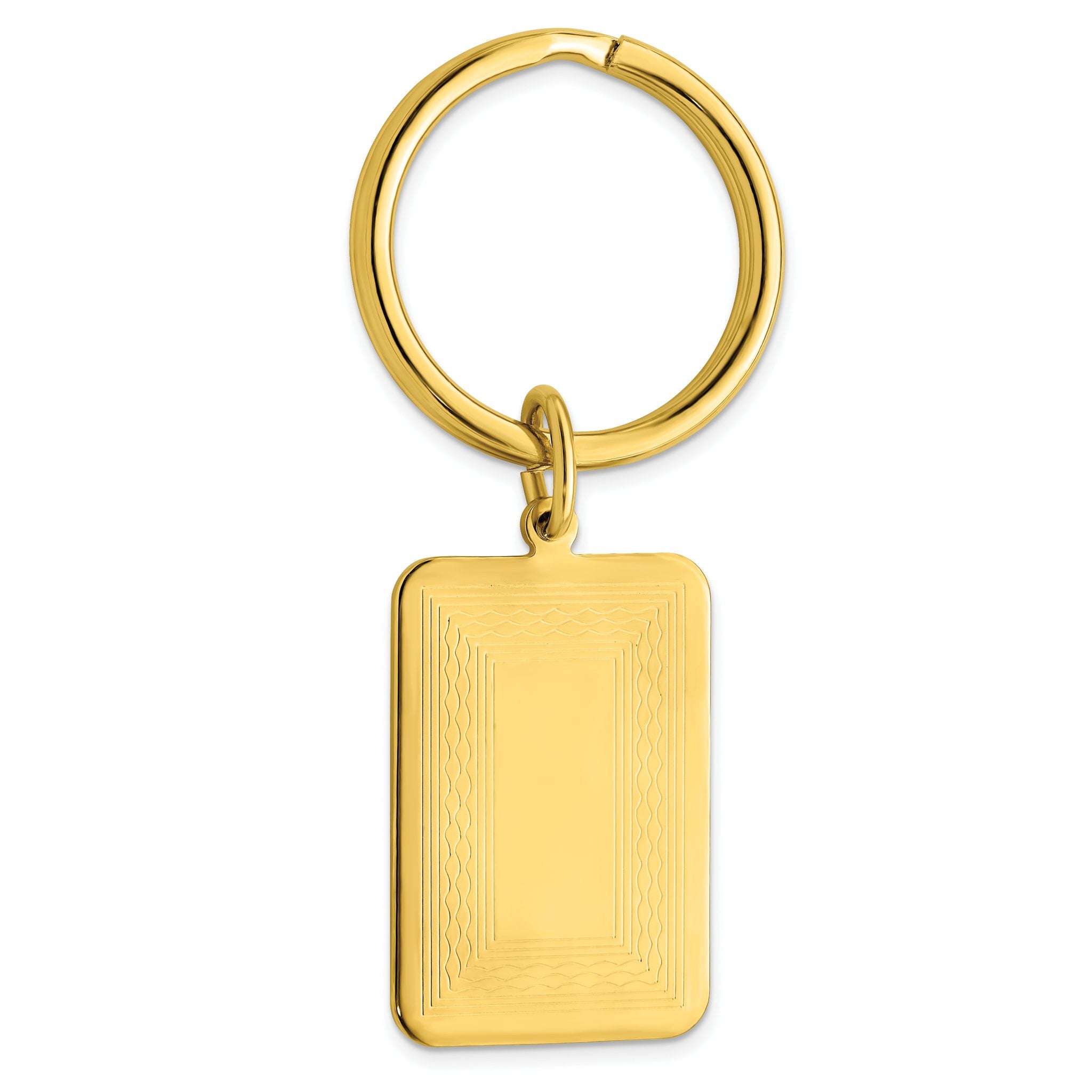 Gold-plated Kelly Waters Patterned Border Key Ring Main image