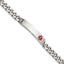 Stainless Steel Polished with Red Enamel Medical ID Curb Chain Bracelet for Men