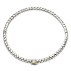 Sophia Jewelers Sterling Silver & 14K Gold Black Onyx Hinged Bangle Bracelet
