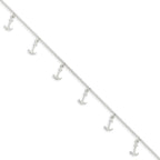 Sterling Silver Anchor Charms 9 inch Plus 1 inch Extender - Total 10 inch Anklet