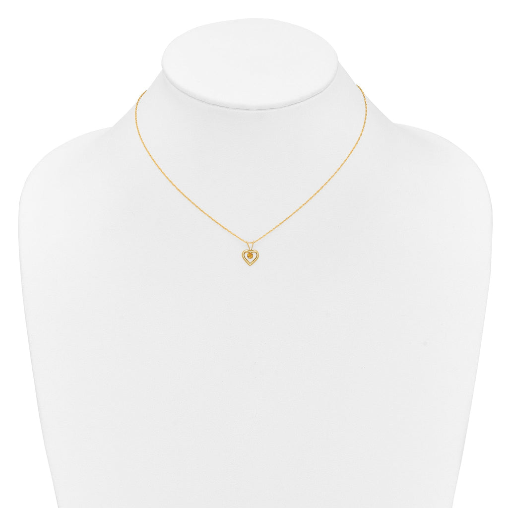 10k Madi K 3mm Citrine Heart Birthstone Necklace