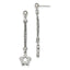 Sterling Silver 925 CZ Star Double Strand Dangle Earrings for Women