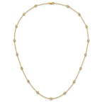 14k Complete 7/8 carat Bezel-set Diamond and Cable Chain 16-Station 16 inch Necklace