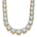 14k 72 3/8 carat Lab Grown Diamond VS+ F+ Complete Round 20 inch Graduated Tennis Necklace