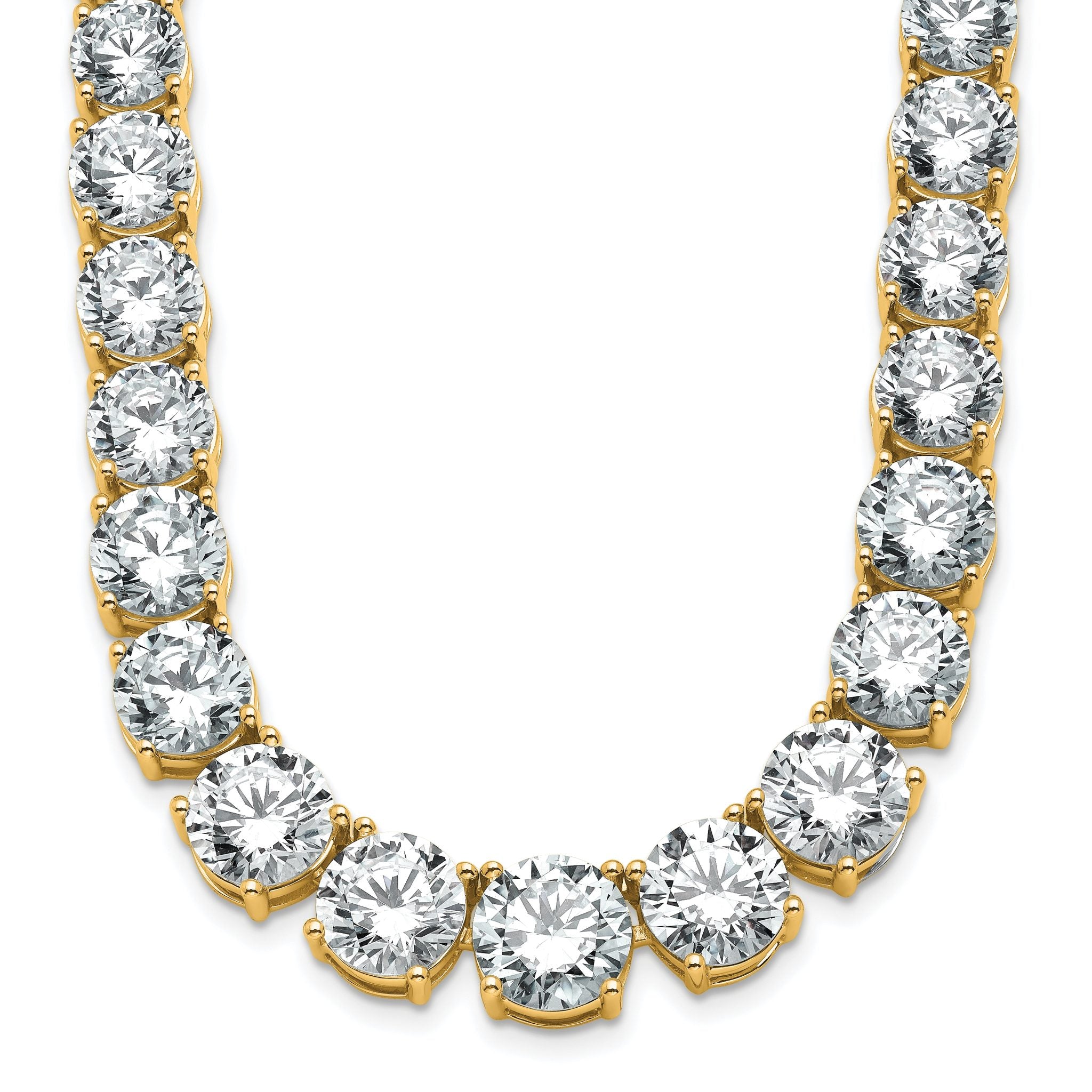 14k 72 3/8 carat Lab Grown Diamond VS+ F+ Complete Round 20 inch Graduated Tennis Necklace