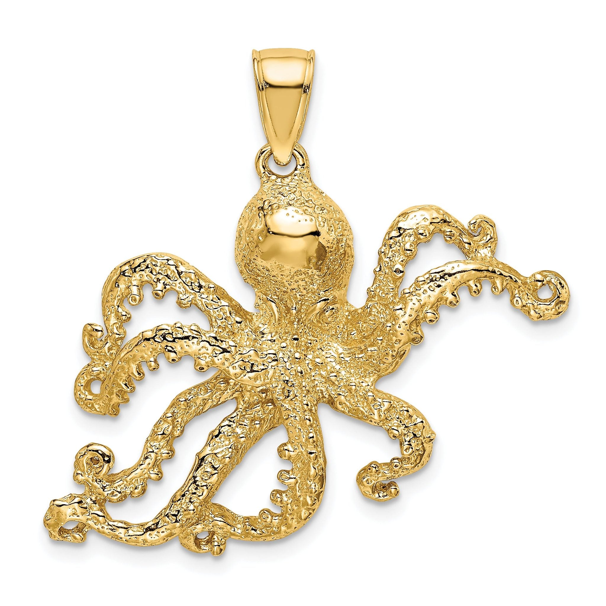 14K Textured Octopus Charm Main image