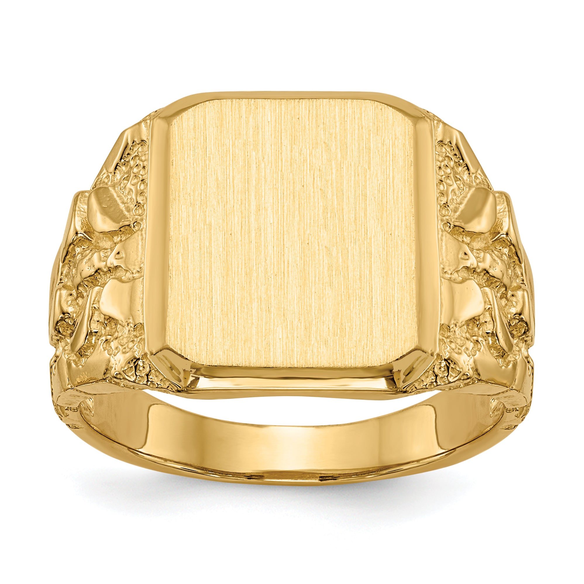 14k 14.0 x 13.0mm Open Back Men's Signet Ring Main image
