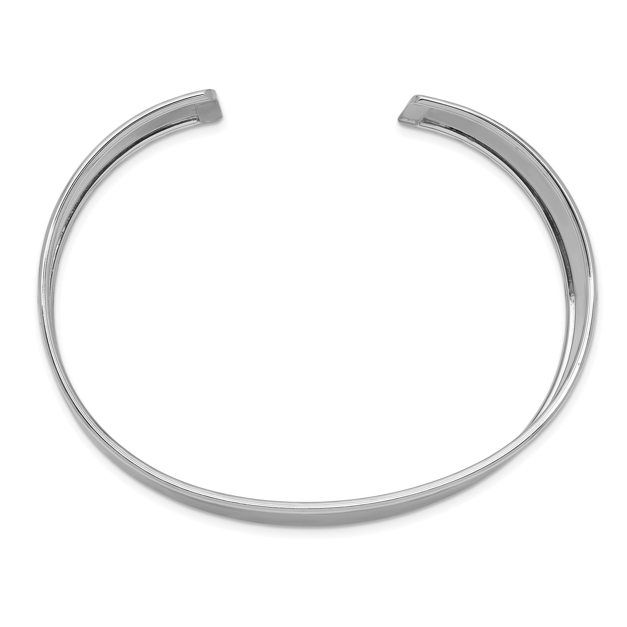 14K White Gold Polished Cuff Bangle Elegant Women's Bracelet Secondary image